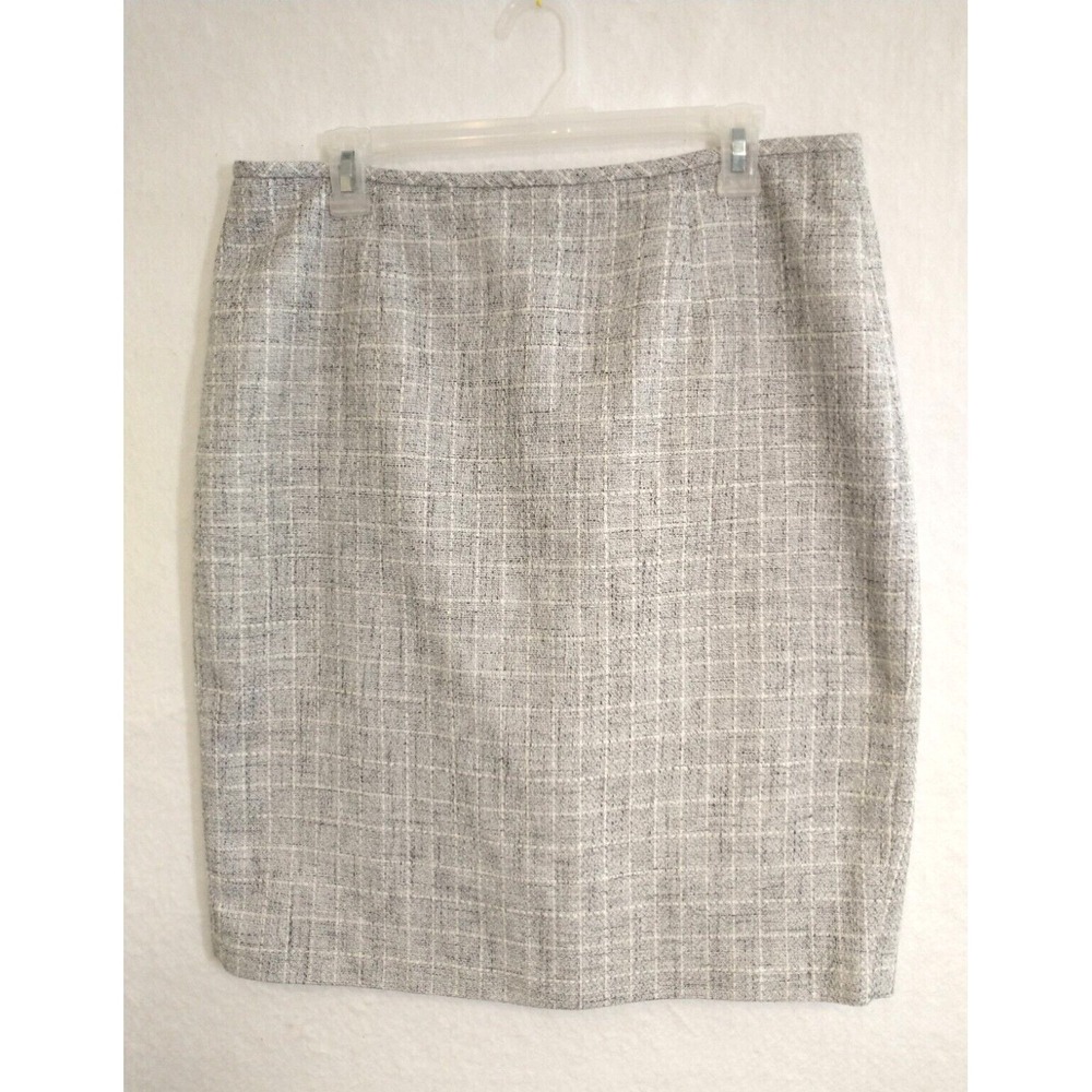 Calvin Klein Grey Tweed Suit Skirt Womens Size 12 Lined Zippered Back
